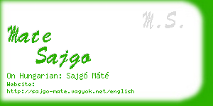 mate sajgo business card