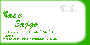 mate sajgo business card